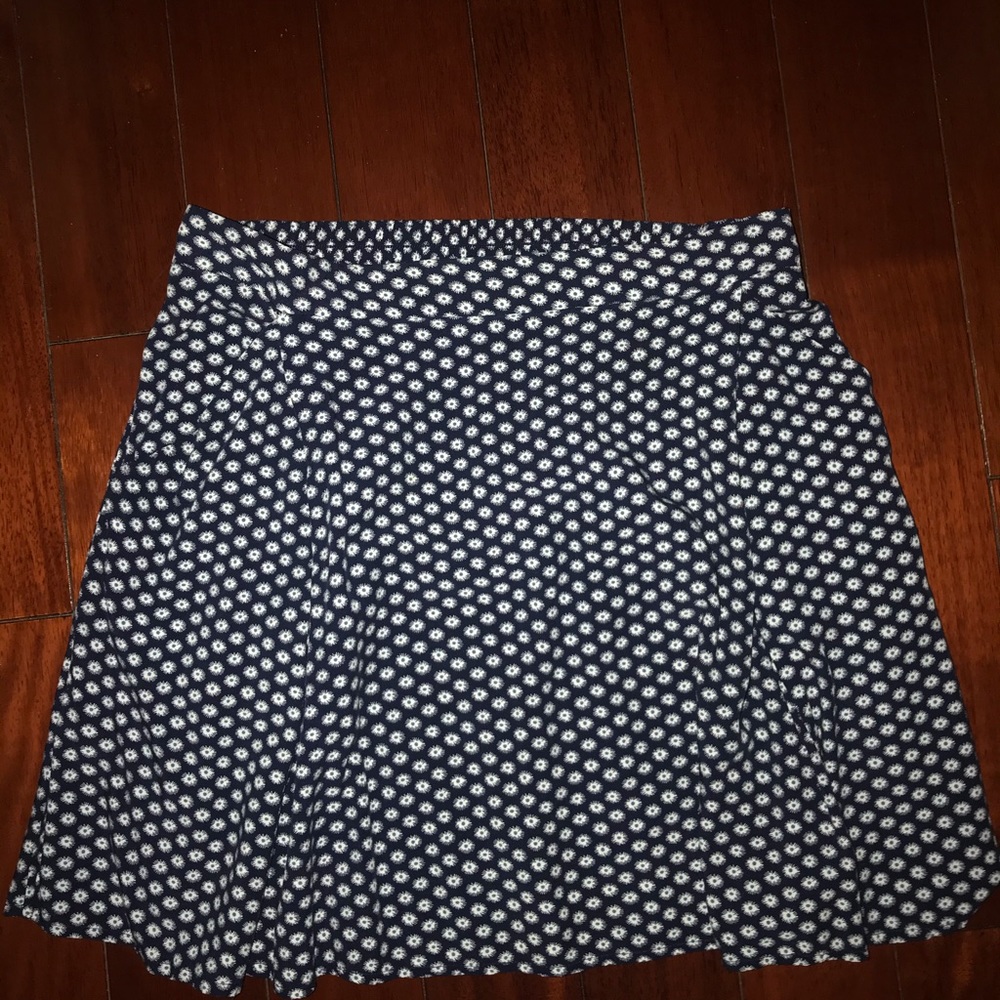 navy blue floral skirt